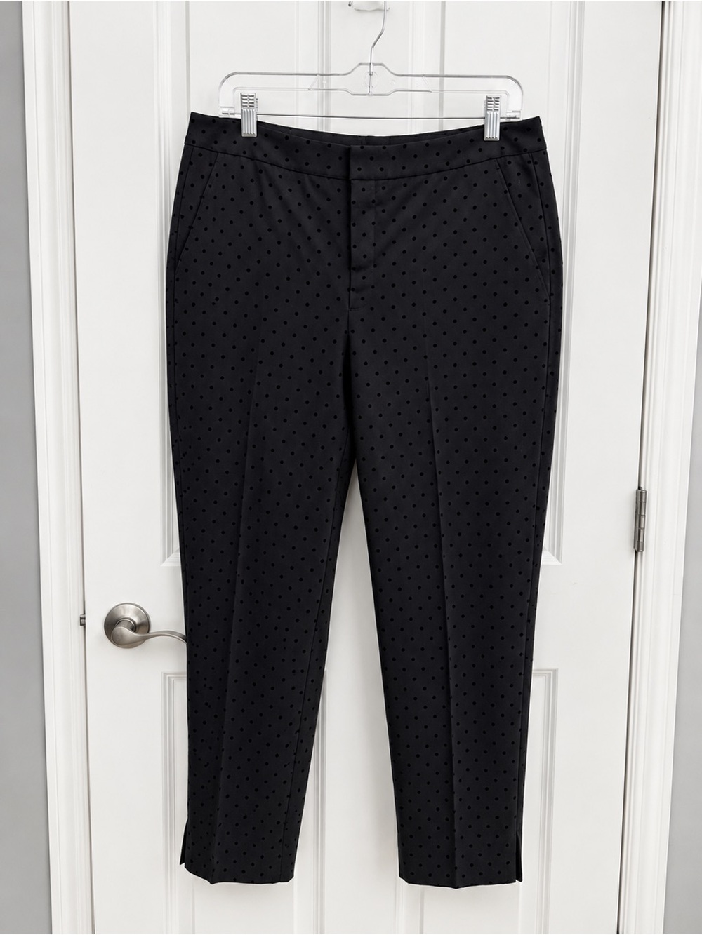 Banana Republic Black Cropped Polka Dot Ankle Pants